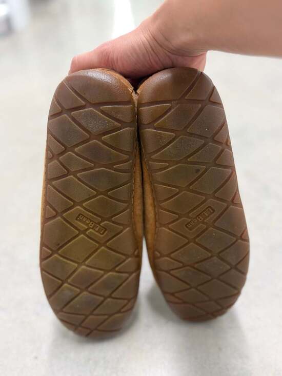 L.L.Bean Men\'s Wicked Good Moccasins Shearling Lined Suede Slippers